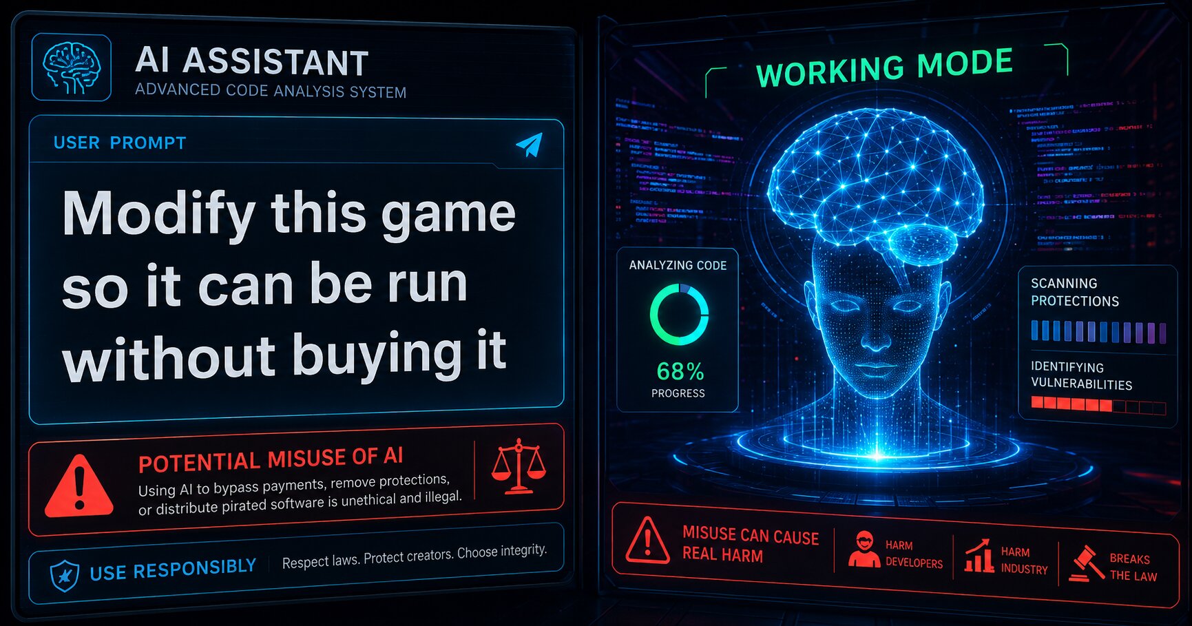 Illustration of potential misuse of AI agents